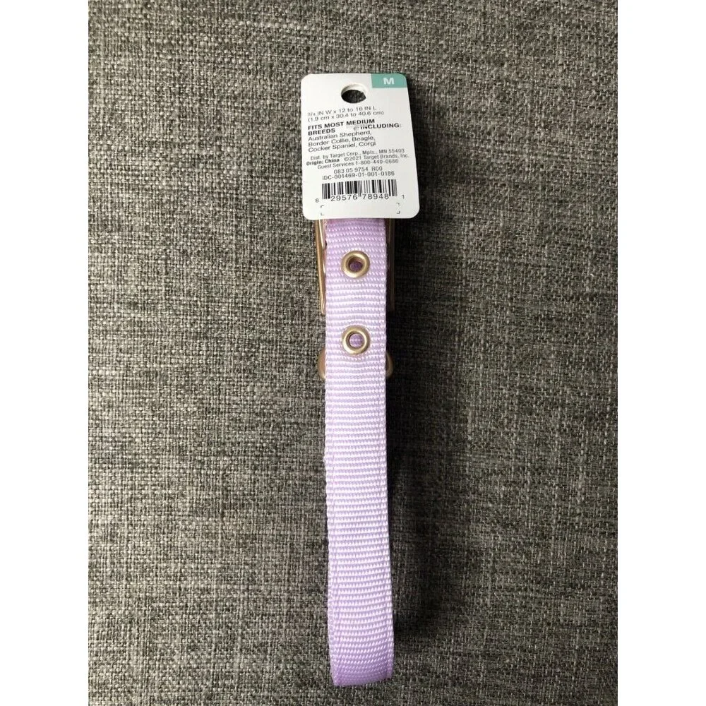 Pack of 2 Boots & Barkley Light Purple Nylon Dog Collar Size Medium up to 50 lbs